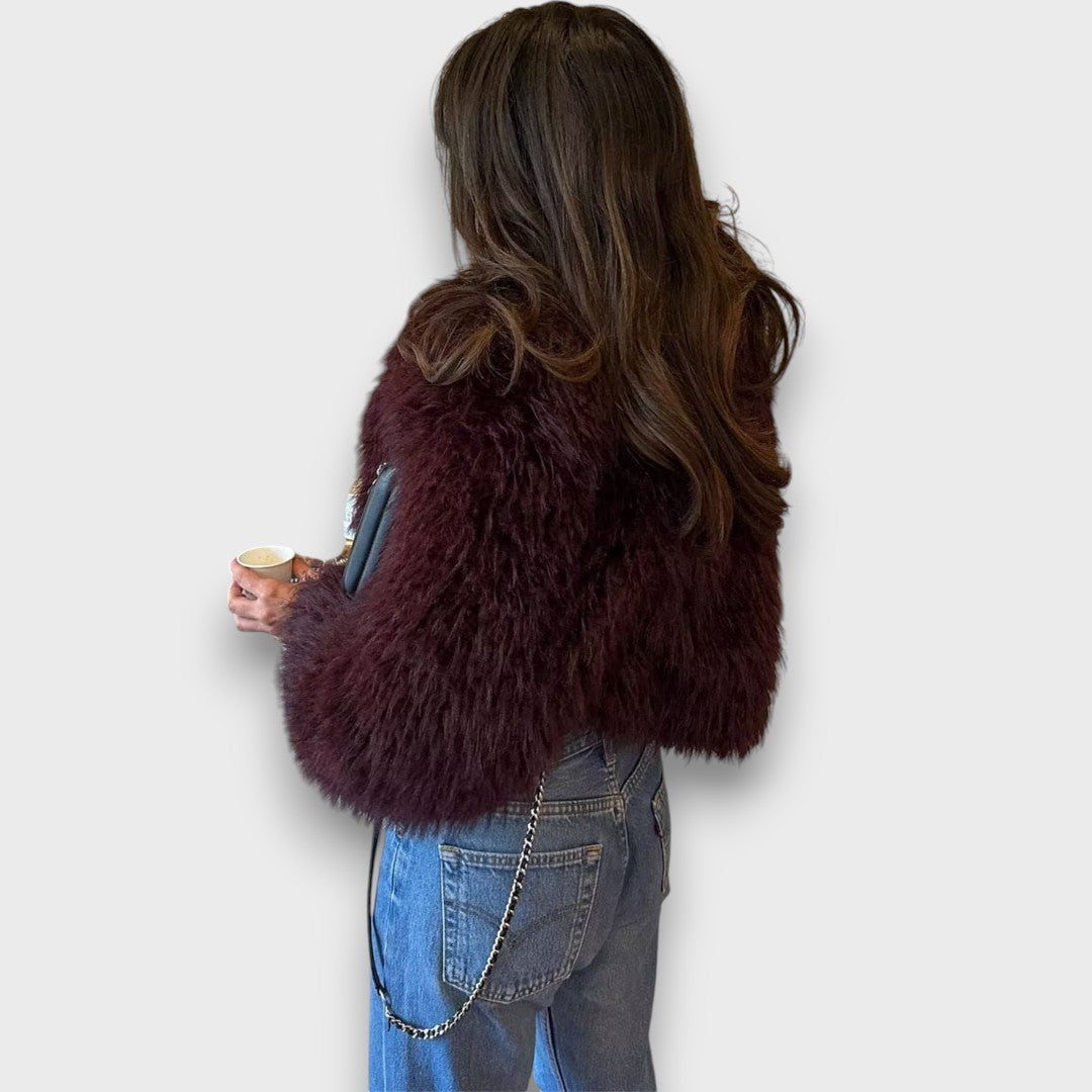 Mile – Luxury Faux Fur in Deep Burgundy