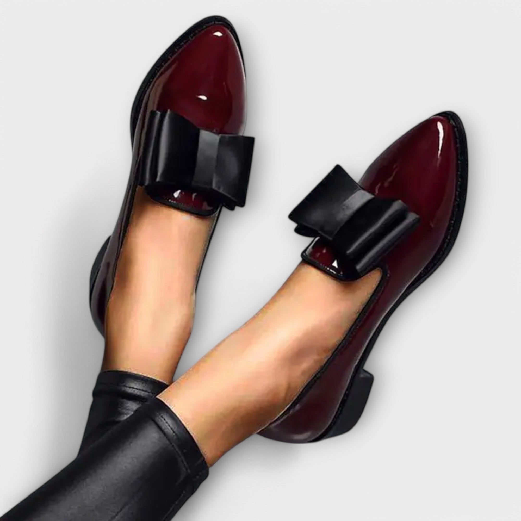 Maribel – Glossy Loafers with Bow Detail