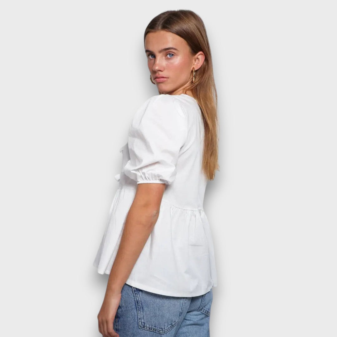 Solene – Blouse with Ties and Light A-Line