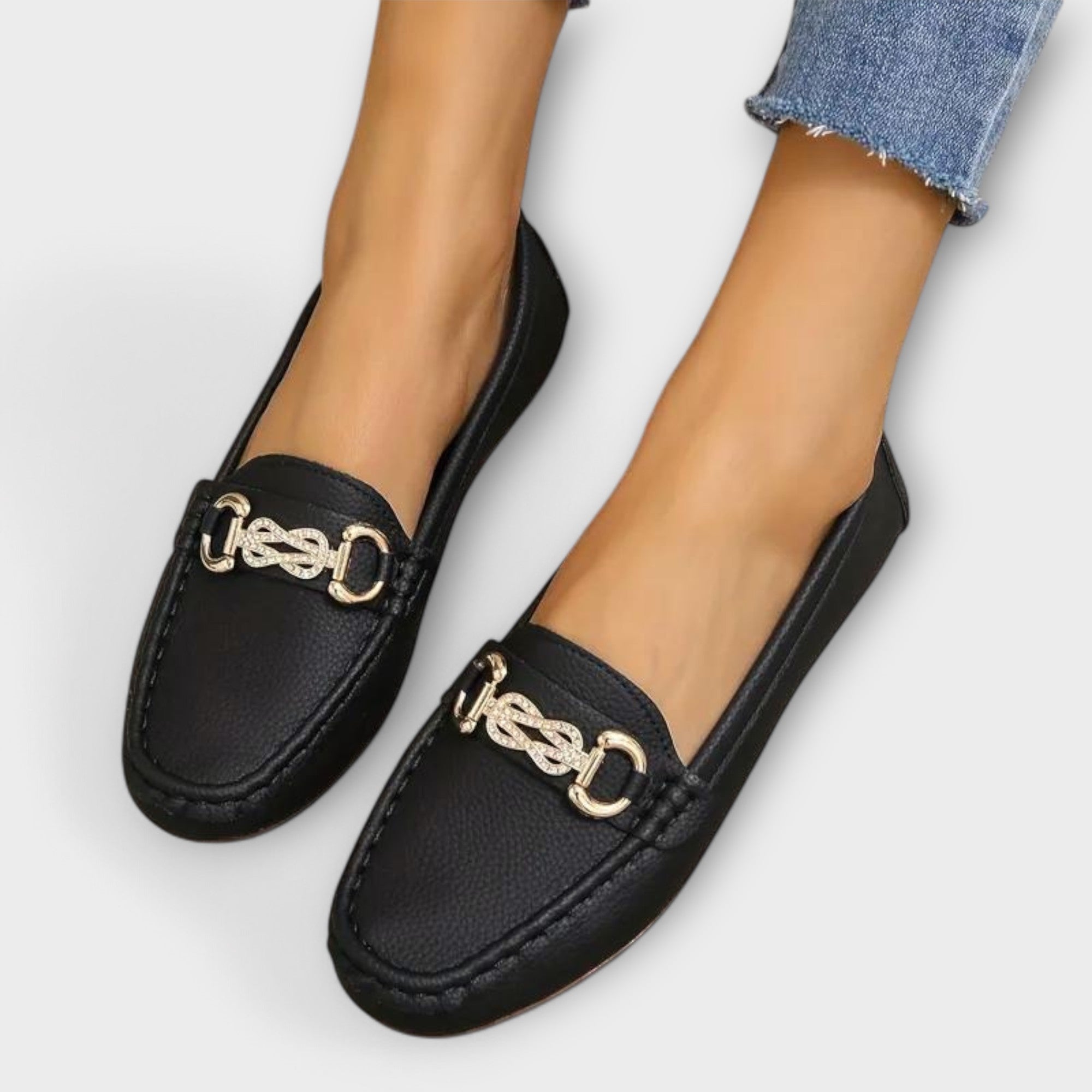 Calista – Elegant Moccasins with Metal Element
