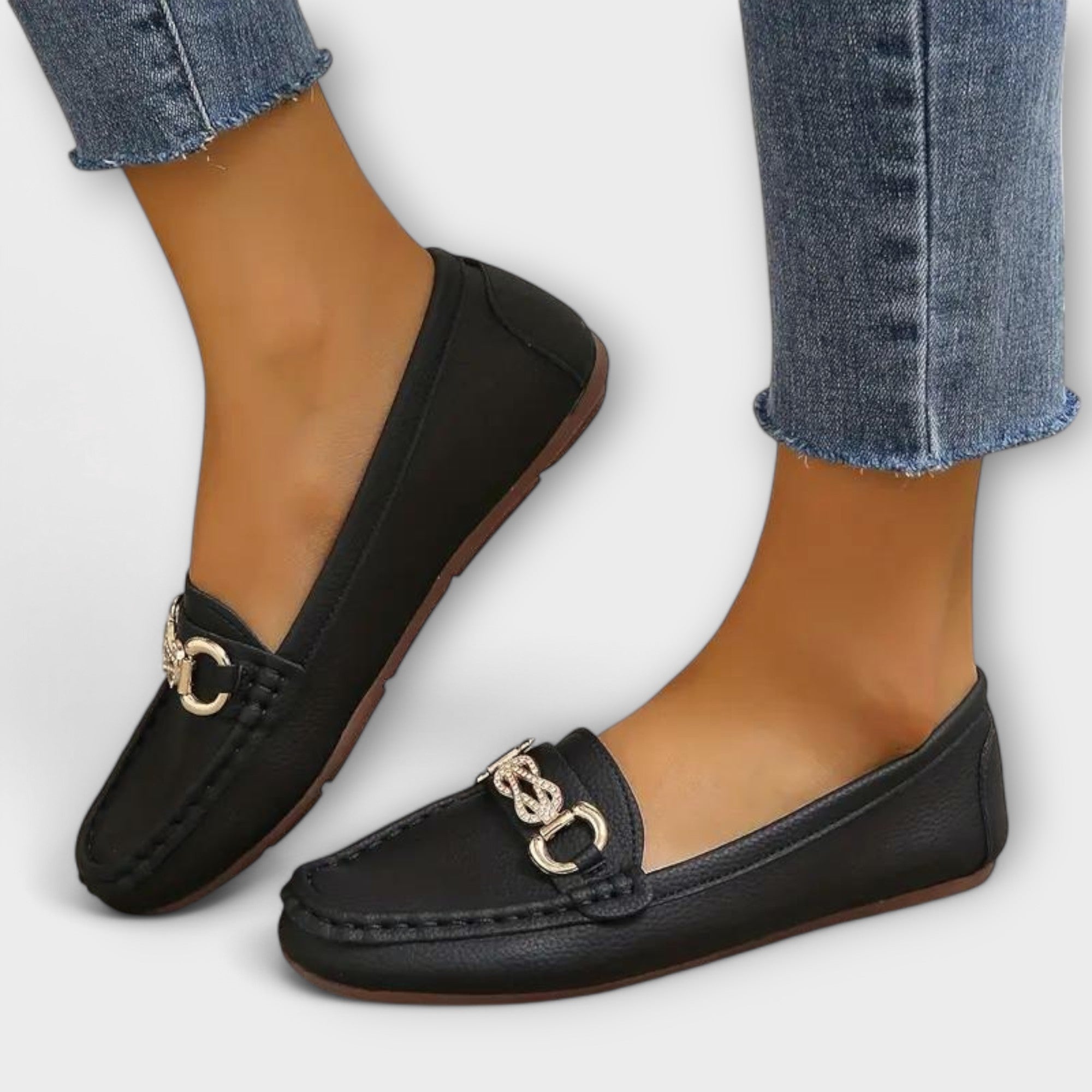 Calista – Elegant Moccasins with Metal Element