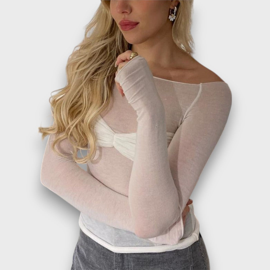 Glea – Transparent Mesh Top with a Modern Twist