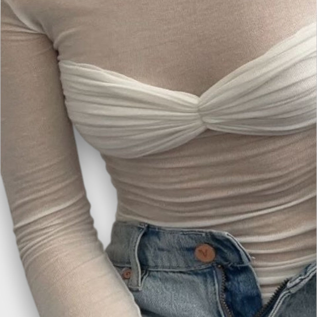 Glea – Transparent Mesh Top with a Modern Twist