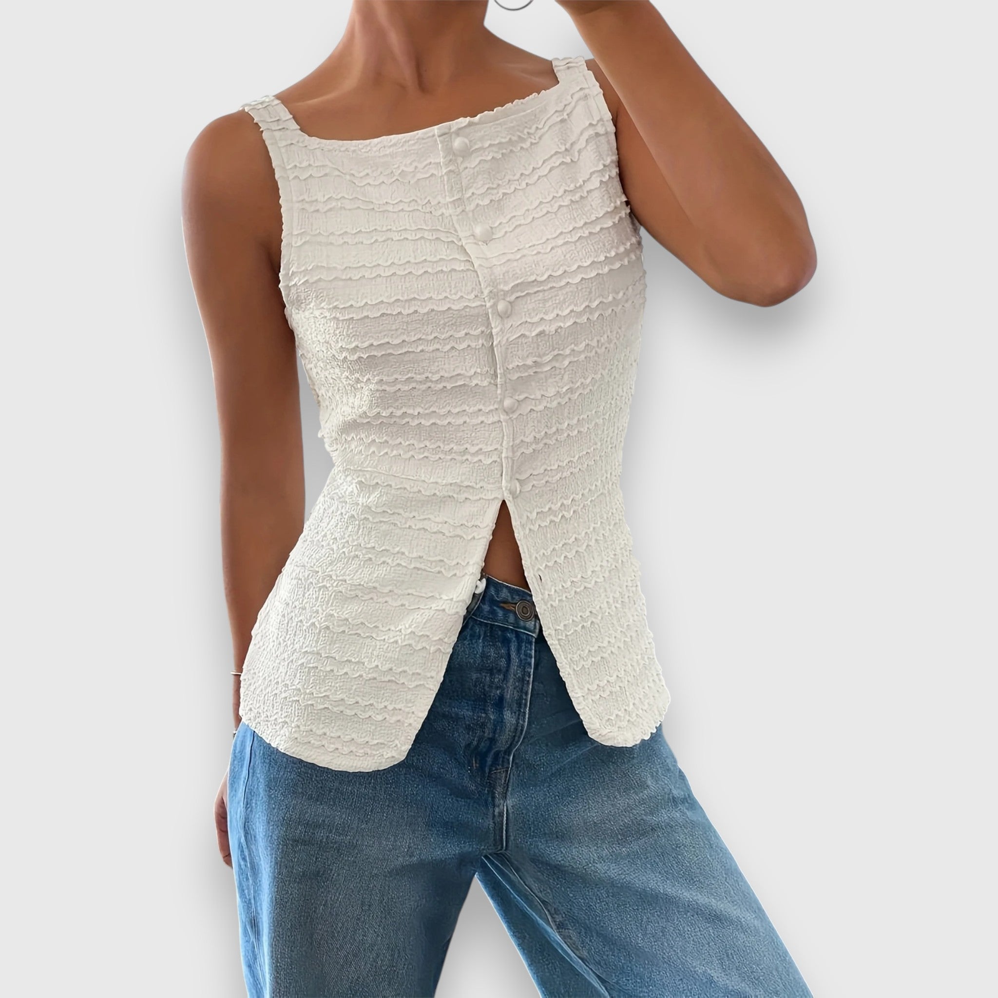 Livona – Sleeveless Top with Texture